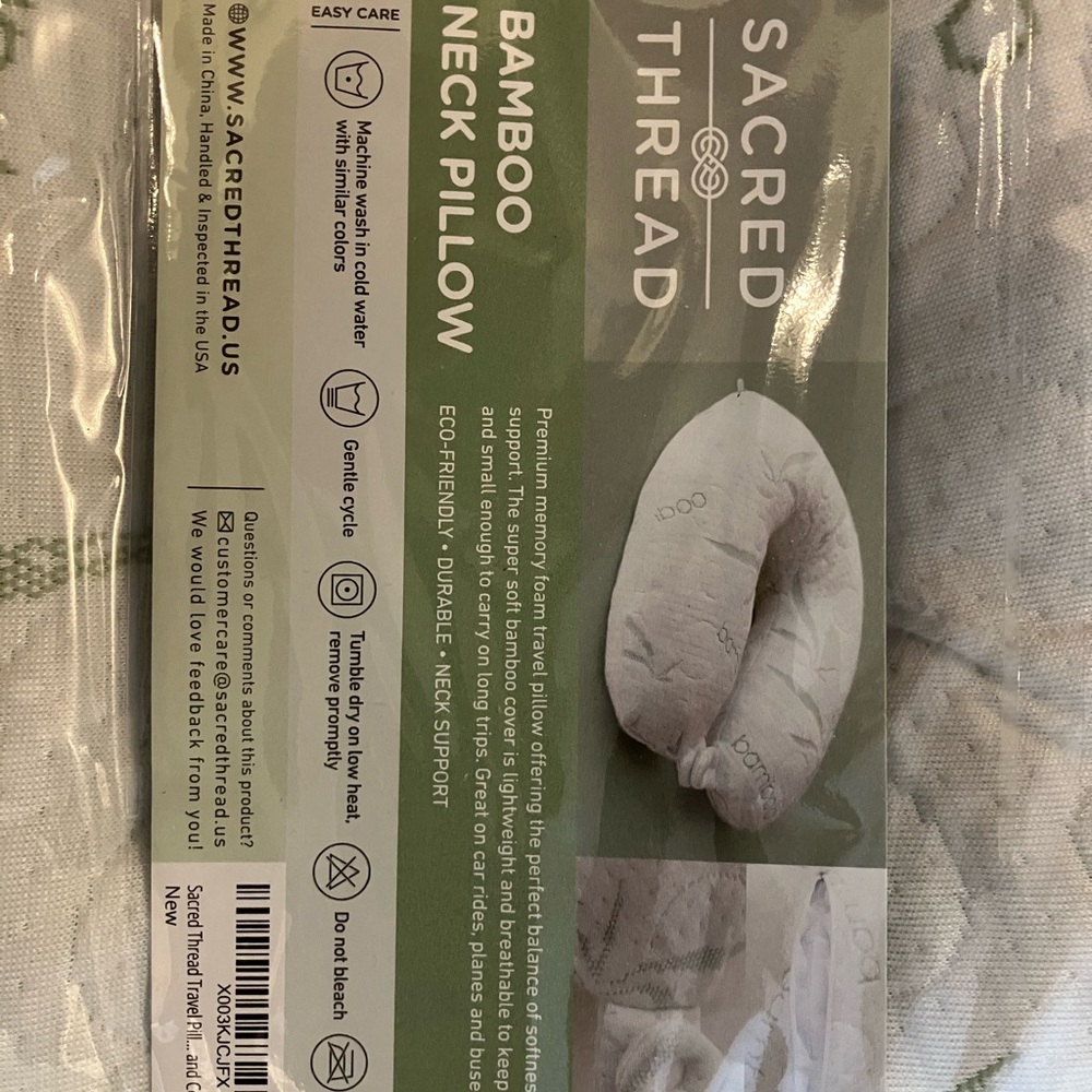 NWT Sacred Thread bamboo neck pillow
